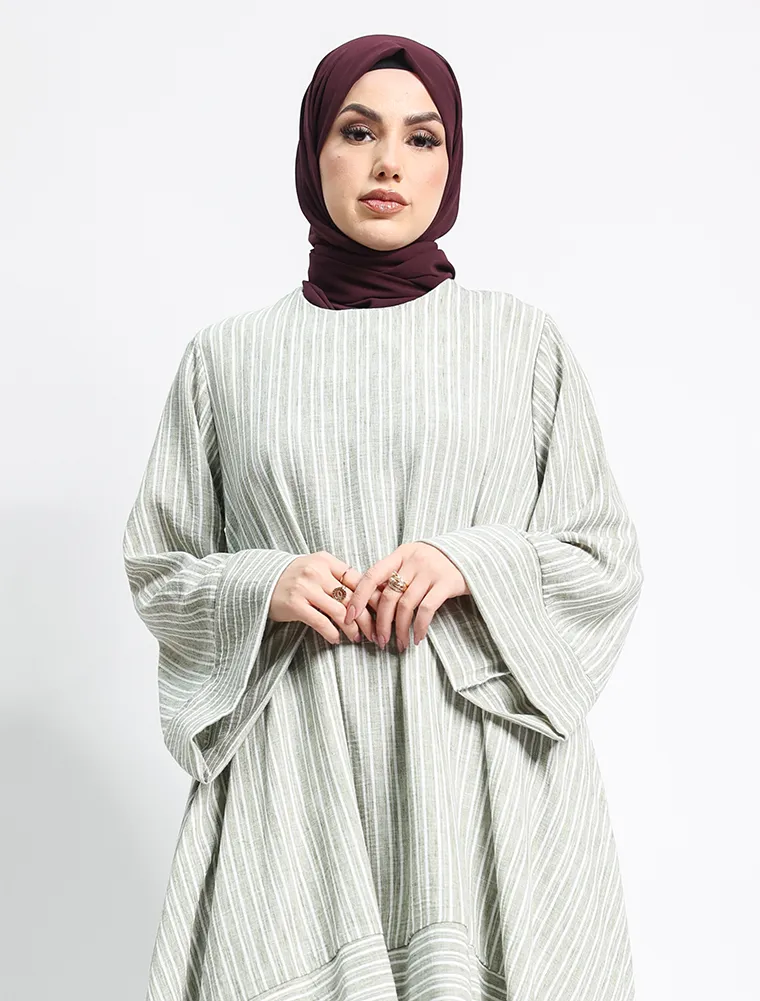 Khaki Lina Striped Co Ord Set